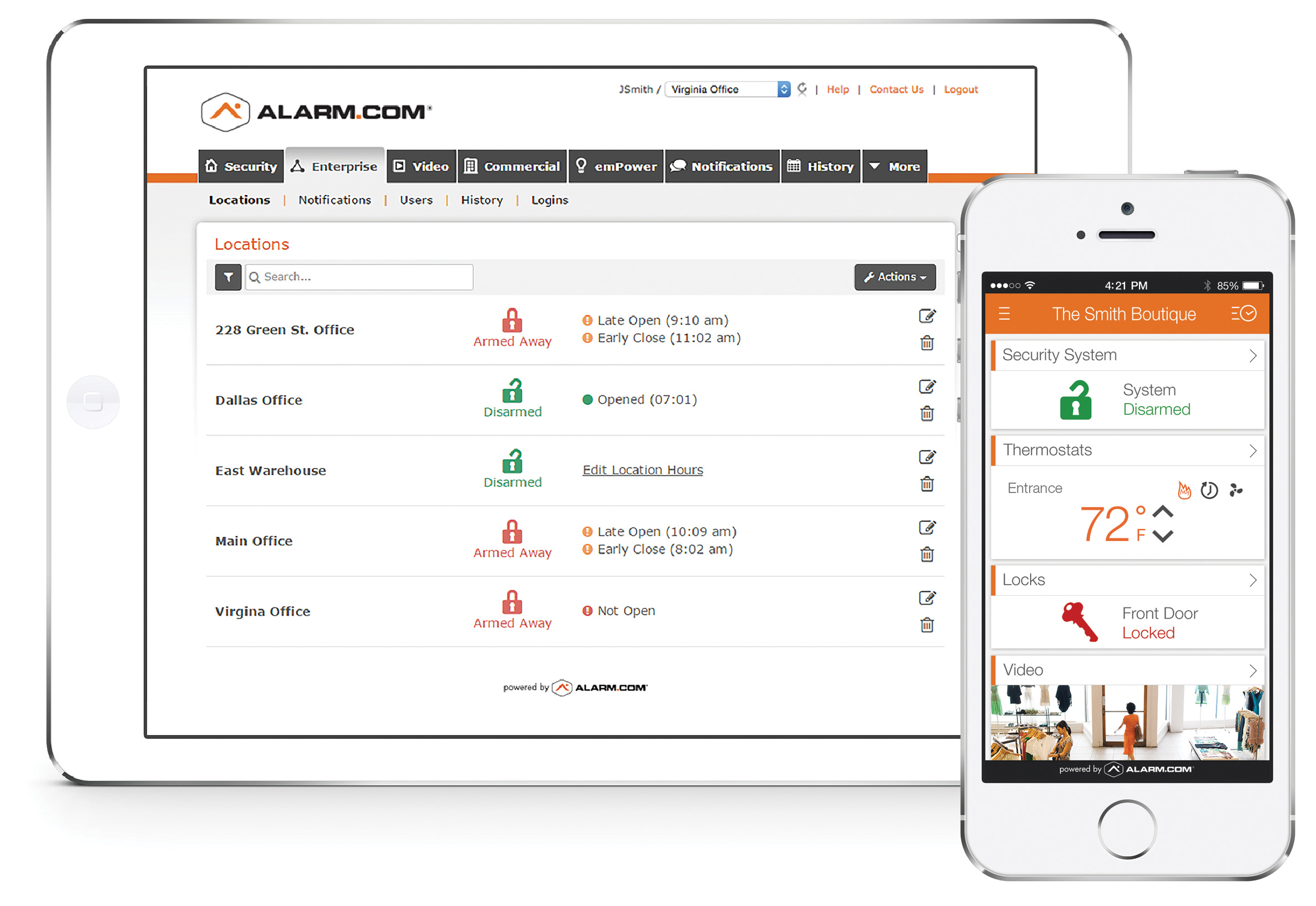 Alarm.com iphone app
